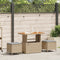 vidaXL - 3-delige - Tuinstoelset - met - Kussens - in - Beige - Poly - Rattan - en - Acacia