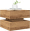 vidaXL - Salontafel - met - LED-verlichting - 50x50x40cm - artisanaal - eikenkleur