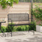 vidaXL - Tuinbank - met - Lattenontwerp - Zwart - 107 - cm - Staal