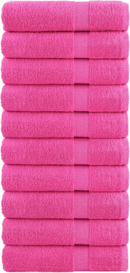 vidaXL - Handdoeken - SOLUND - 10 - st - 600 - g/m² - 50x100 - cm - roze