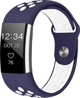 iMoshion Bandje Geschikt voor Fitbit Charge 2 - iMoshion Siliconen sport band ronde drukknoop zonder pinnetje - Blauw