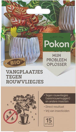 Pokon Bio Vangplaatjes - Vliegenvanger tegen Rouwvliegjes - Vrij van pesticiden - Geel (15 stuks)