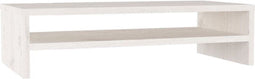 vidaXL - Monitorstandaard - 50x24x13 - cm - massief - grenenhout - wit