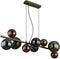 Globo RIHA - hanglamp - grote eettafellamp - multicolor glas - G9 - 56142-9H