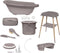 Sense - Badset 8 delig - Inclusief bad en verzorgingsproducten - Chalk Brown