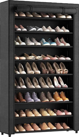 Brixy Schoenenrek XXL - 9-Laags Schoenenkast - Tot 54 Paar Schoenen - 160x100x28cm - Zwart