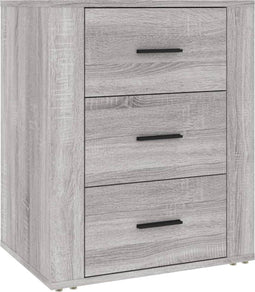 vidaXL - Nachtkastje - 50x36x60 - cm - bewerkt - hout - grijs - sonoma - eikenkleurig