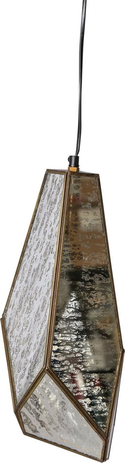 PTMD Rino Antieke Hanglamp - 15 x 15 x 41 cm - Glas - Goud - Goud