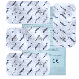 axion Electroden voor Compex - Dubbele Snap - 10×5 cm - Wit/Grijs (4 stuks)