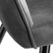tectake® Marilyn - Eetkamerstoel - Gevoerde fluwelen zitting - Grijs/zwart