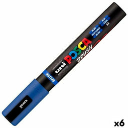 POSCA PC-5BR - Markeerstift BRUSH - Inkt op waterbasis - Blauw (6 stuks)