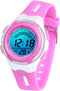 Kinderhorloges Meisjes Jongens Digitaal 7 Kleuren LED Digitaal horloge voor Kinderen Waterdicht Sport Buiten Multifunctioneel Digitale horloges met Stopwatch / Alarm Leeftijd 4-15, paars klein 26g