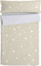 Gewatteerd beddengoed met ritssluiting HappyFriday Basic Little Star Beige 90 x 200 cm