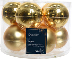 Kerstbal Shiny Diamonds - Glas 6.00cm - Licht goud (9 stuks)