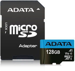 ADATA Premier - microSDXC UHS-I Class 10 V10 A1 128GB - Leessnelheid 85 MB/s - Zwart Blauw