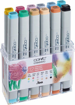 Copic Classic Dual Marker Pastel Kleuren - Stiften Set 12 stuks - Markers Voor Tekenen En Ontwerpen - Professionele Markers - Copic Stiften