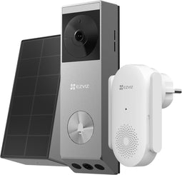 EZVIZ EP3X Pro + CH1 Chime – Draadloze Video Deurbel – Dual-Lens 2K HD – Geen Abonnement – 32GB Opslag – AI Detectie - Incl. Zonnepaneel
