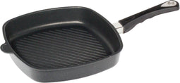 AMT Gastroguss Vierkante grillpan - 28 cm - BBQ rhombus grilloppervlak - Lotan® antiaanbaklaag - Inductiegeschikt
