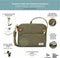 Travelon Heritage - Small Crossbody Tas - 5-punten anti-diefstal systeem met RFID - Sage