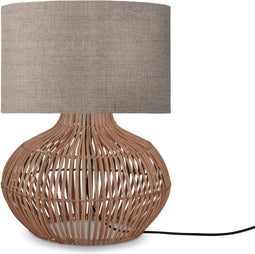 GOOD&MOJO Tafellamp Kalahari - Taupe/Rotan - Ø32cm - Modern