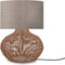 GOOD&MOJO Tafellamp Kalahari - Taupe/Rotan - Ø32cm - Modern