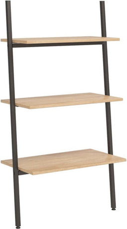 vidaXL - Ladderrek - met - 3 - schappen - 64x34x116 - cm - lichtbruin - en - zwart