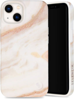 Selencia iPhone 14 - Backcover - 100% gerecycled - Wit Marmer