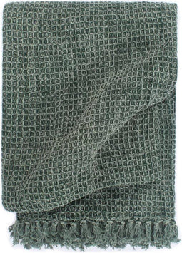 vidaXL - Plaid - 220x250 - cm - katoen - donkergroen