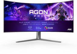 AOC AGON PRO AG456UCZD - 45" OLED Gaming Monitor - 3440x1440 240Hz HDR10 G-Sync FreeSync - Zwart
