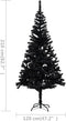 vidaXL - Kunstkerstboom - met - verlichting - en - kerstballen - 210 - cm - PVC - zwart