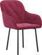 vidaXL - Eetkamerstoelen - 2 - st - fluweel - wijnrood