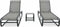 vidaXL - Ligbedden - 2 - st - met - tafel - textileen - en - aluminium