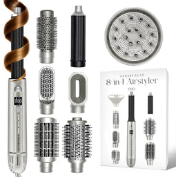 Sansbeauté® Airstyler - 8-in-1 Multistyler - Roterende Fohnborstel - Silver