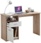 FMD Bureau met 1 lade 123x50x76,5 cm eikenkleurig en wit
