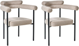 Set van 2 eetkamerstoelen LYNEY Stof Beige