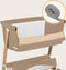 Lionelo Thomi Plus 5in1 - Meegroeibed Co Sleeper Babybed Baby Box Peuterbed Bank - 7 hoogtes - 2x matrassen T25 - Verstelbare Poten - Ademend & Afritsbare Zijkant - Opbergmand - Wielen - Wasbare Bekleding - tot 100 kg - Beige Karamel