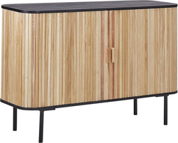 Kast LINDON Paulowniahout Bruin/zwart