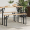 vidaXL - Bierbank - Poot - 2 - stuks - Opvouwbaar - Zwart - Gepoedercoat - Staal