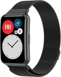 iMoshion Bandje Geschikt voor Huawei Watch Fit - iMoshion Milanees magnetische band met installatiehulp - Zwart