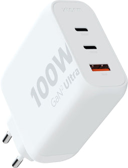 Xtorm 100W GaN² Ultra Adapter - Oplader - Dubbele poort USB-C en USB-A - Wit