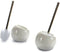 Berilo toiletborstel/wc-borstel van keramiek - wit - H34 cm - rond