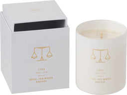 J-Line geurkaars Astro Weegschaal – Sapphire Amber Tea – wit - 50U