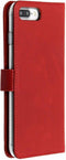 Selencia iPhone 8 Plus / 7 Plus - Echt Lederen Bookcase - Ruimte voor 3 pasjes - Rood