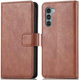 iMoshion Hoesje Geschikt voor Motorola Moto G200 Hoesje Met Pasjeshouder - iMoshion Luxe Bookcase - Bruin
