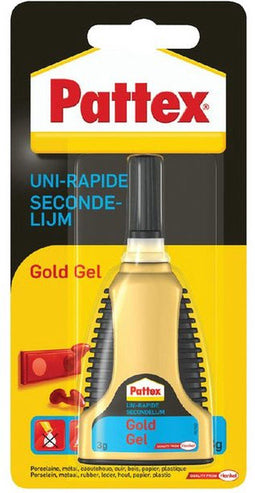 Secondelijm pattex gold gel tube 3 gram op blister | 12 stuks
