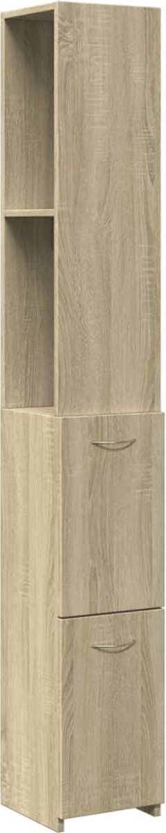 vidaXL - Badkamerkast - 25x26,5x170 - cm - bewerkt - hout - sonoma - eikenkleurig