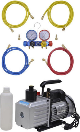 vidaXL Vacuümpomp 100 L/min met 4-voudige manometerset