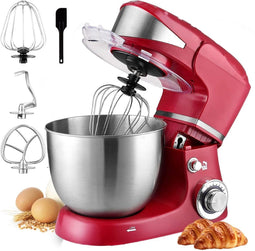 Royalty Line® PKM1600 Keukenmachine - 6 Liter - Keukenrobot - Mixer Met Mengkom - 1600W Keukenmixer - Rood