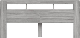 Hoofdeinde met LED 220x18,5x103,5 cm bewerkt hout grijs sonoma