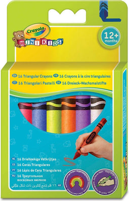 Crayola Mini Kids - Waskrijt - Driehoekige vorm - 16 kleuren (16 stuks)